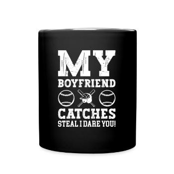 Baseball Baseball Freundin Baseball Spielerin - Tasse einfarbig - Schwarz - Vorne