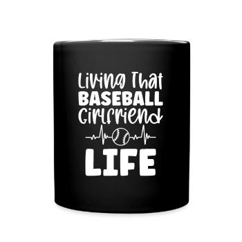 Baseball Baseball Freundin Baseball Spielerin - Tasse einfarbig - Schwarz - Vorne