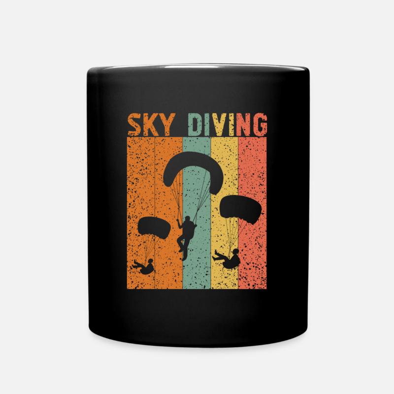 Saut en parachute de parachute - Mug uni - noir