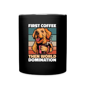 Golden Retriever Coffee - Full Colour Mug - black - Front
