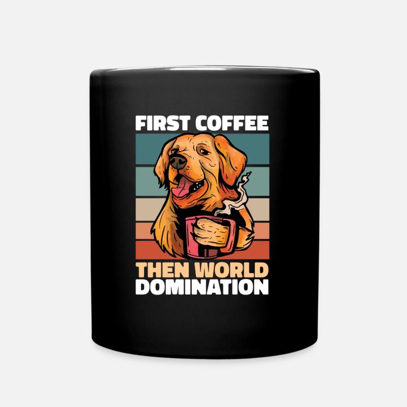 Golden Retriever Kaffee - Tasse einfarbig - Schwarz