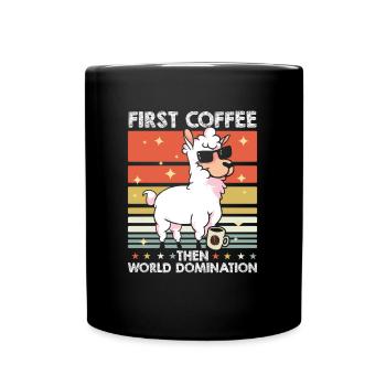 Lama Llama Sonnenbrille Kaffee - Tasse einfarbig - Schwarz - Vorne