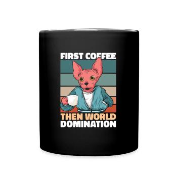 Café pour chat Sphynx - Mug uni - noir - Devant