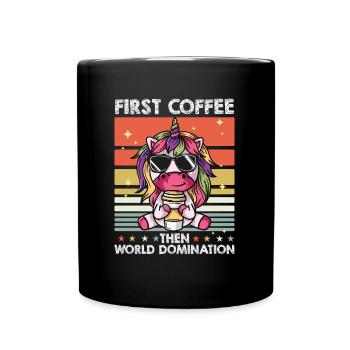 Einhorn Unicorn Sonnenbrille - Tasse einfarbig - Schwarz - Vorne