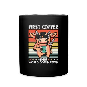 Kuh Landwirt Viehzucht Kaffee Sonnenbrille - Tasse einfarbig - Schwarz - Vorne
