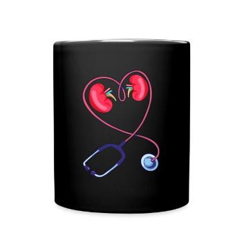 Dialysis Technician Stethoscope Love Nephrologist - Full Colour Mug - black - Front