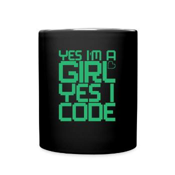 Développeur Coder Programmeur Girl - Mug uni - noir - Devant