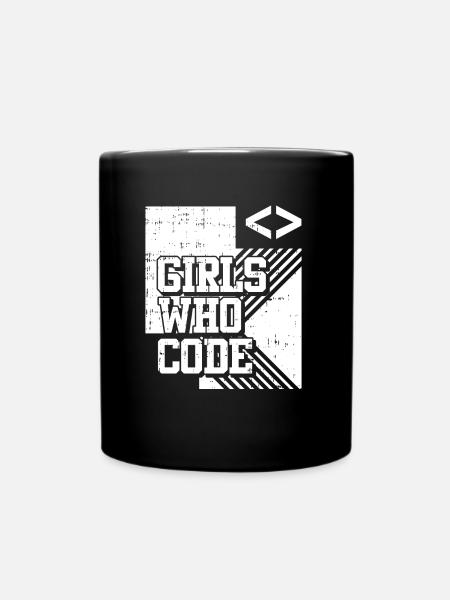 Entwickler Coder Programmierer Mädchen - Tasse einfarbig - Schwarz