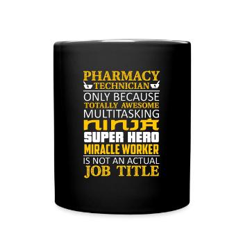 Technicien en pharmacie uniquement parce que totalement médecine - Mug uni - noir - Devant