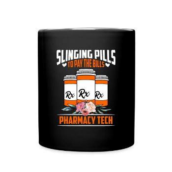 Technicien en pharmacie Slinging Pills pour payer les médicaments - Mug uni - noir - Devant