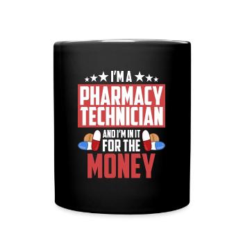 Je suis technicien en pharmacie et pharmacien en médecine - Mug uni - noir - Devant