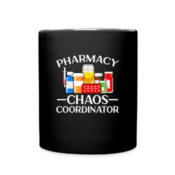 Technicien en pharmacie Pharmacie Le chaos aime la médecine - Mug uni - noir - Devant