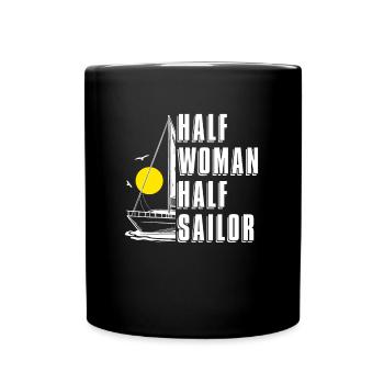 Segeln Segler Segelboot Sonnenuntergang - Tasse einfarbig - Schwarz - Vorne
