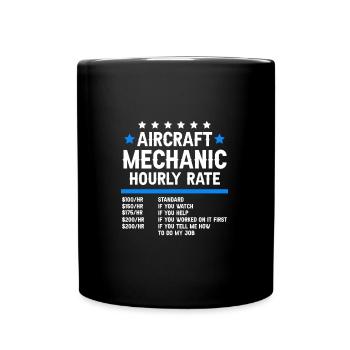 Langue de mécanicien d’avion - Mug uni - noir - Devant