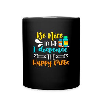 Pharmacy Technician Be Nice To Me Loves Medication - Full Colour Mug - black - Front