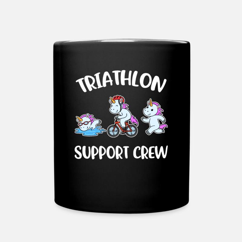 Triathlon Support Crew Triathlon Geschenk - Tasse einfarbig - Schwarz