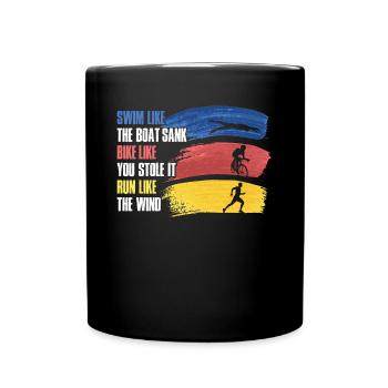 Nager comme le bateau a coulé le cadeau de triathlon - Mug uni - noir - Devant