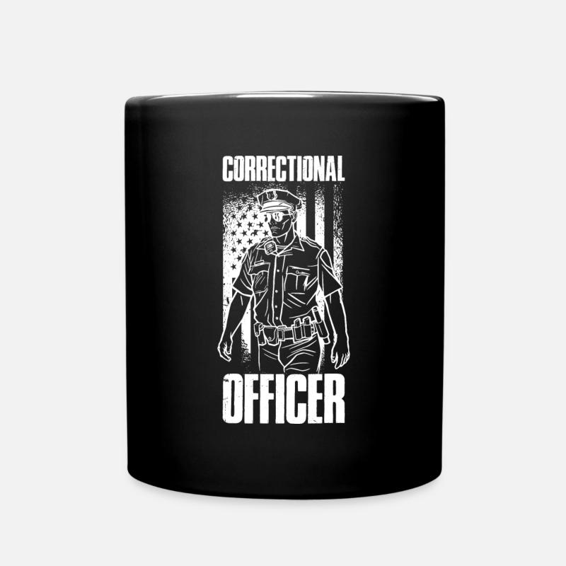 Correctionnels Drapeau américain Cadeau de prison - Mug uni - noir