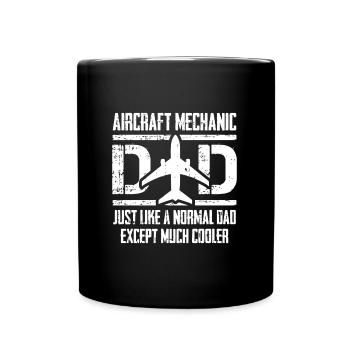 Papa mécanicien d’avion - Mug uni - noir - Devant