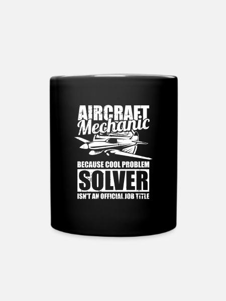 Airplane mechanic funny - Full Colour Mug - black