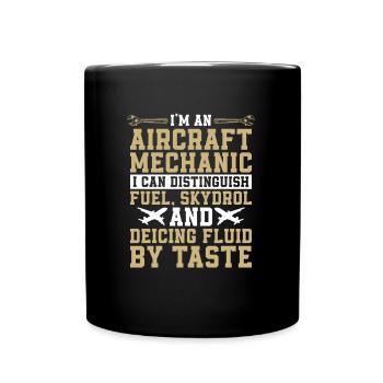 Airplane mechanic funny - Full Colour Mug - black - Front
