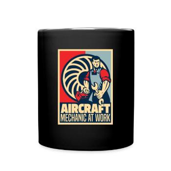 Flugzeug Mechaniker - Tasse einfarbig - Schwarz - Vorne