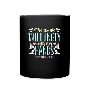 Technicienne de laboratoire, elle travaille volontiers en sciences médicales - Mug uni - noir - Devant
