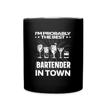 Barkeeper Bartender Cocktails - Full Colour Mug - black - Front