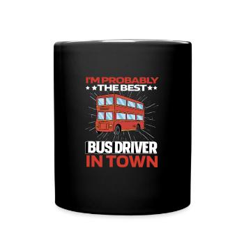 Bus Busfahrer - Tasse einfarbig - Schwarz - Vorne