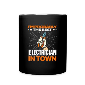 Electrician Electronics technician pliers - Full Colour Mug - black - Front
