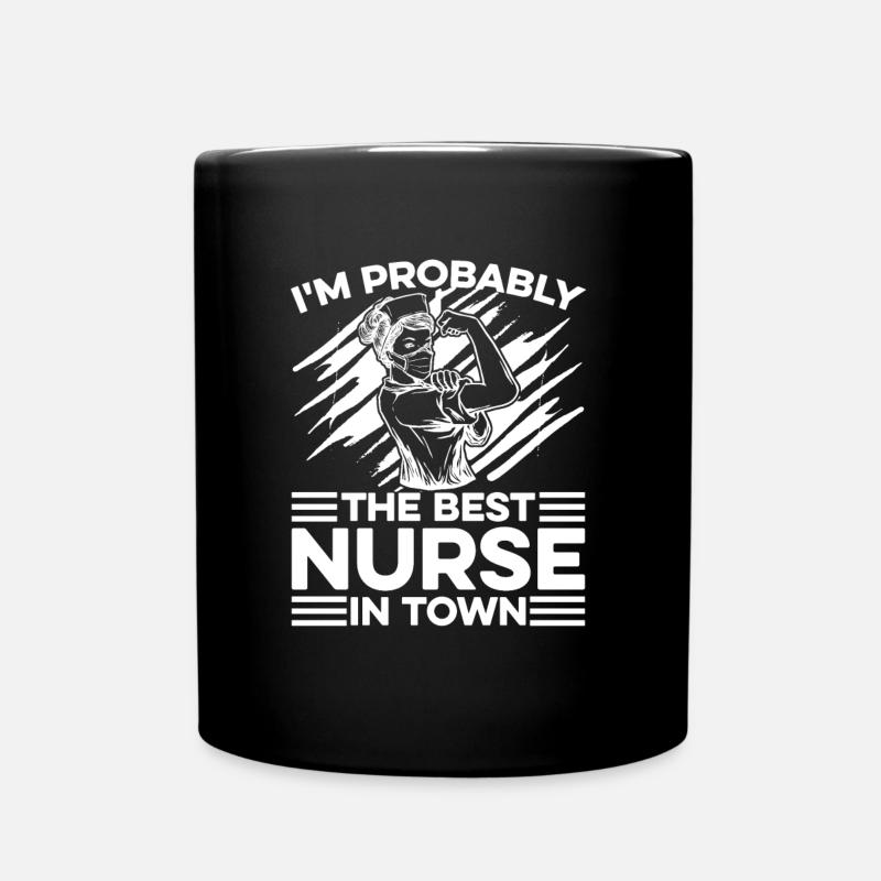 Krankenschwester Lustig - Tasse einfarbig - Schwarz