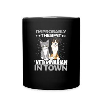 Tierarzt Veterinär Katze Hund - Tasse einfarbig - Schwarz - Vorne