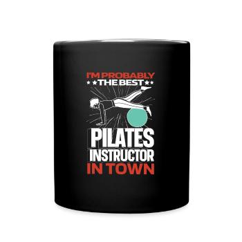 Pilates Pilates Teacher Funny - Full Colour Mug - black - Front