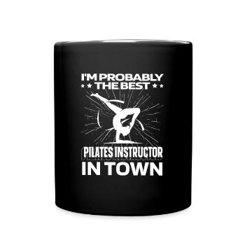 Pilates Pilates Teacher Funny - Full Colour Mug - black - Front