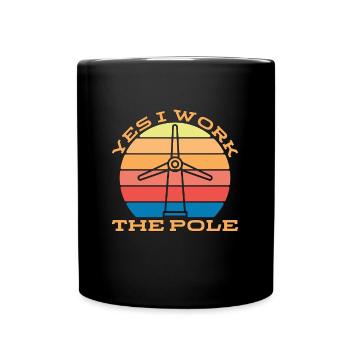 Wind Turbine Tech Yes I Work The Retro Wind Power - Full Colour Mug - black - Front