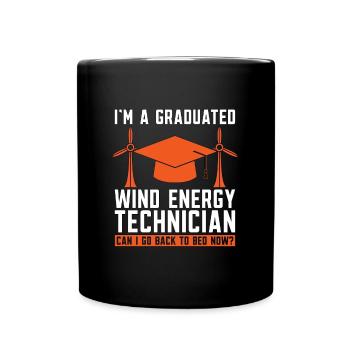 Wind Turbine Tech I'm A Graduated Wind Electricity - Tasse einfarbig - Schwarz - Vorne