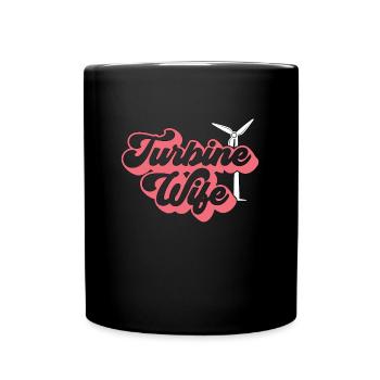 Wind Turbine Tech Turbine Wife Loves Green Energy - Full Colour Mug - black - Front