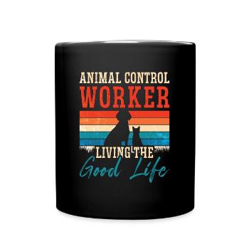 Animal Officer Animal Control Worker Retro Catcher - Full Colour Mug - black - Front