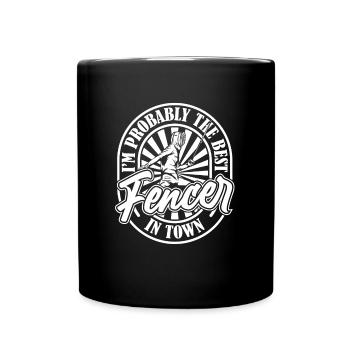 Fechten Fechter - Tasse einfarbig - Schwarz - Vorne