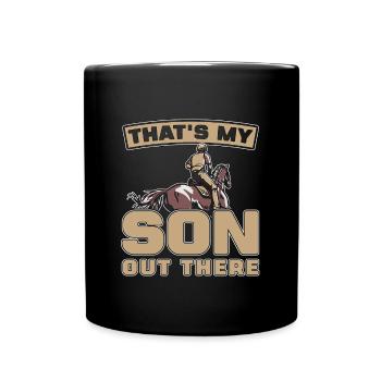 Les courses de chevaux C’est mon fils La course de chevaux aime les chevaux - Mug uni - noir - Devant