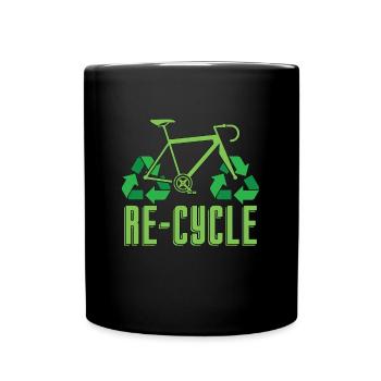 Recycling Re-Cycle Environmental Go Green Recycler - Tasse einfarbig - Schwarz - Vorne