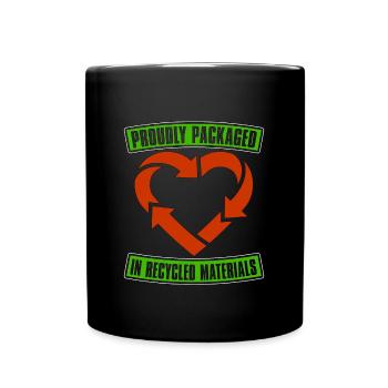 Le recyclage est fièrement emballé dans Loves Reuse Recycler - Mug uni - noir - Devant