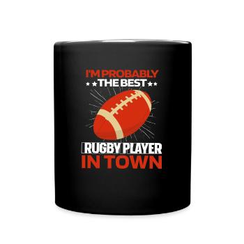 Rugby - Tasse einfarbig - Schwarz - Vorne