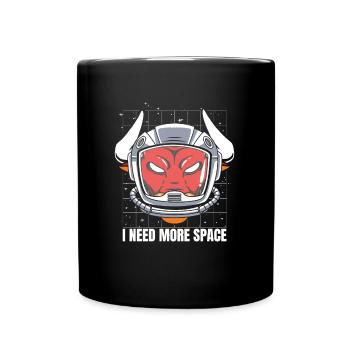 Bull Bull Cattle Astronaut J’ai besoin de plus d’espace - Mug uni - noir - Devant