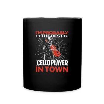 Violoncelle violoncelliste Lustig - Mug uni - noir - Devant
