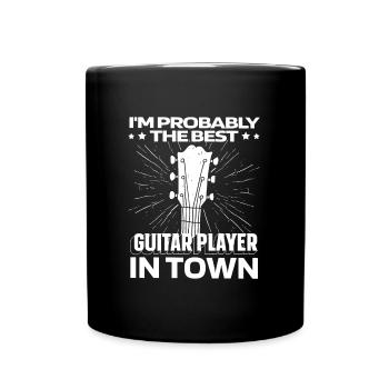 Akustikgitarre Witzig - Tasse einfarbig - Schwarz - Vorne