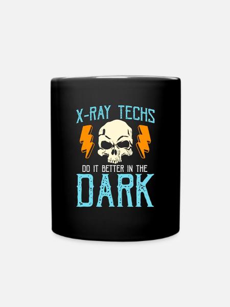 X-Ray Techs Do It Better Skeleton X-ray Technician - Full Colour Mug - black