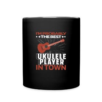 Ukulélé drôle - Mug uni - noir - Devant