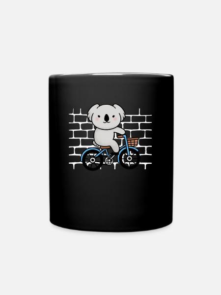 Koalabär Fahrrad - Tasse einfarbig - Schwarz