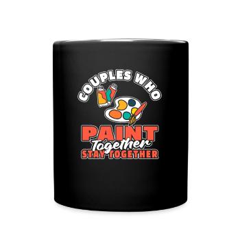 Maler Lackierer Paar - Tasse einfarbig - Schwarz - Vorne